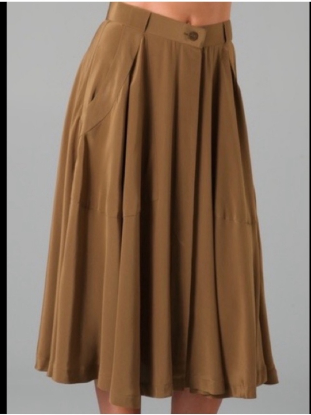 BROADWAY AND BROOME MADEWELL Brown Midi Silk Skirt Size 6